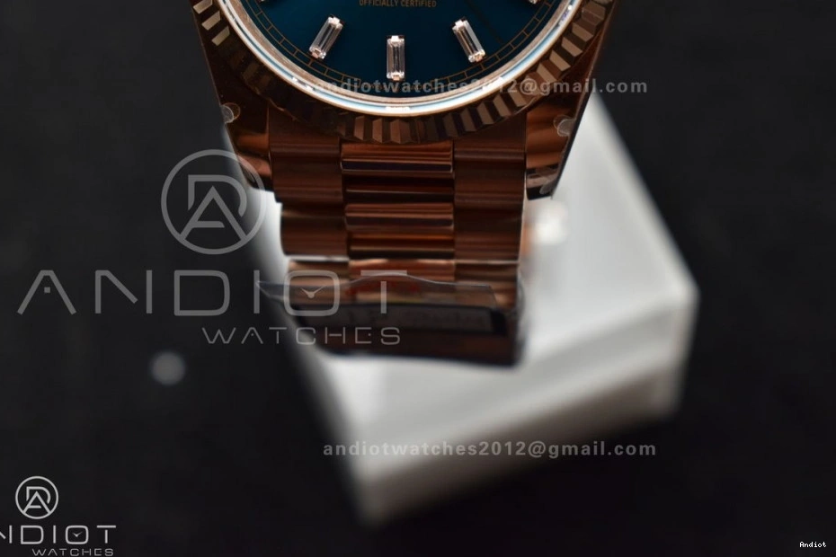 667 Edition DayDate QF Bracelet Best 36 (Gain RG Steel V5 Diamond Weight) on with Dial 904L President Stick Blue vr3255 WeatherProof 0717